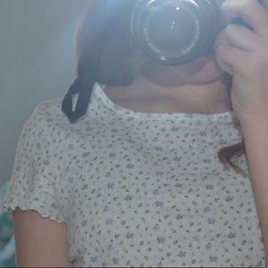 AE White Ruffle Tshirt